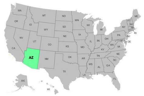Аризона на карте
