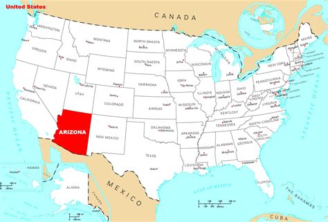 Аризона на карте