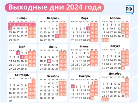 Выходные 2024 года в россии