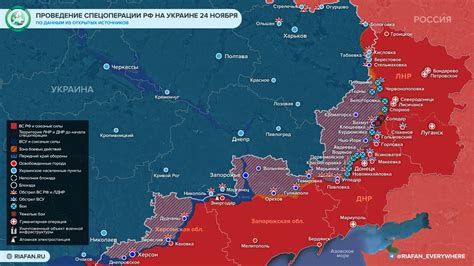 Граница военных действий на украине на карте на сегодня