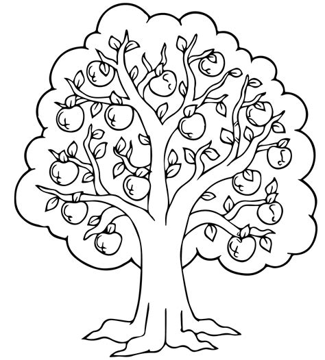Дерево раскраска для детей