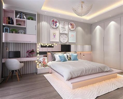 Дизайн комнаты для девушки подростка в современном стиле