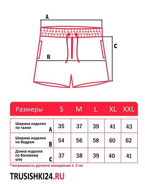Как определить размер шорт