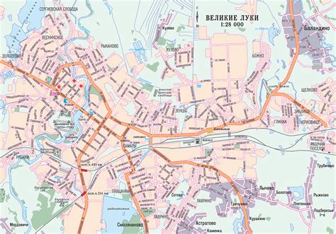 Карта великие луки с улицами