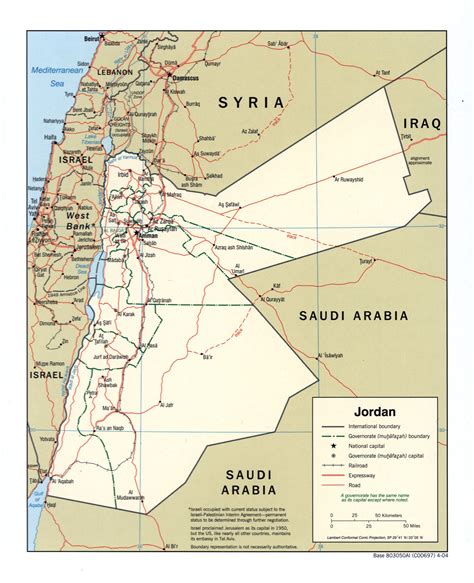 Карта иордании
