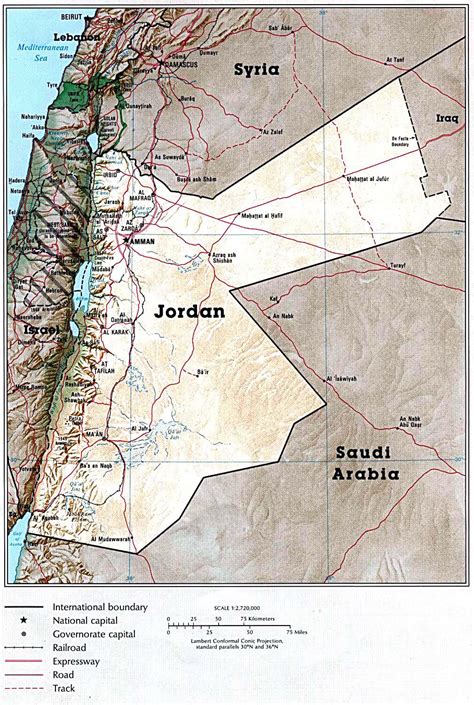 Карта иордании