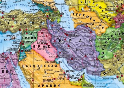 Карта ирана с соседними странами на русском языке