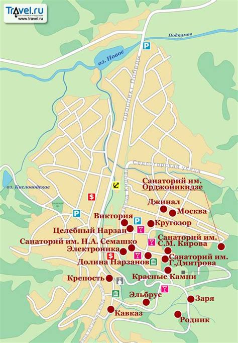 Карта кисловодска с санаториями и улицами