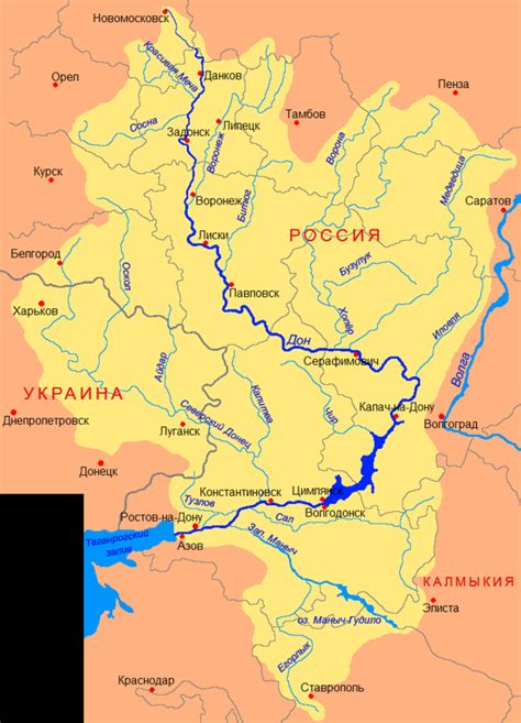 Карта реки дон