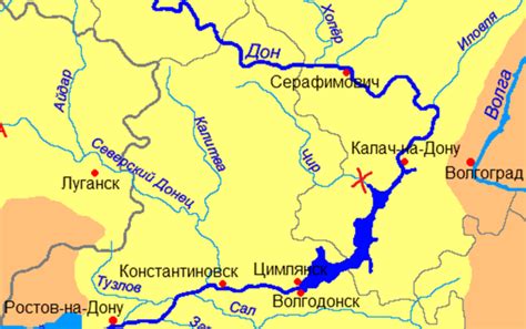 Карта реки дон