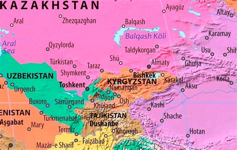 Киргизия на карте мира