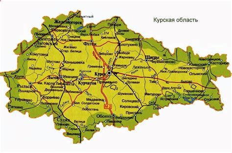 Курская область на карте с районами
