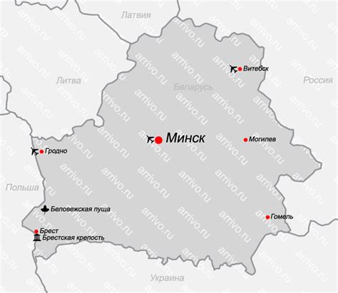 Минск на карте белоруссии
