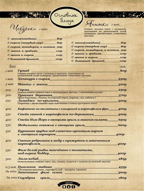 Ресторан пушкин москва меню и цены