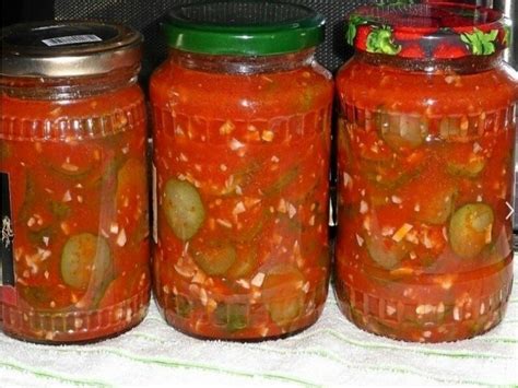 Рецепт огурцов в томатной заливке на зиму кружочками