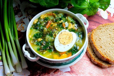 Рецепт супа из щавеля с яйцом
