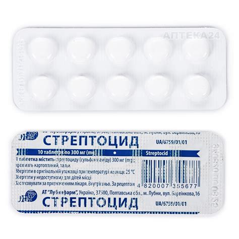 Стрептоцид таблетки инструкция по применению цена