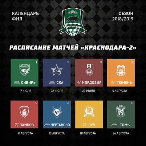 Футбольный клуб краснодар расписание матчей