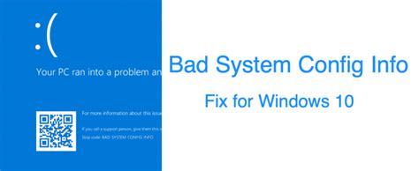Bad system config info