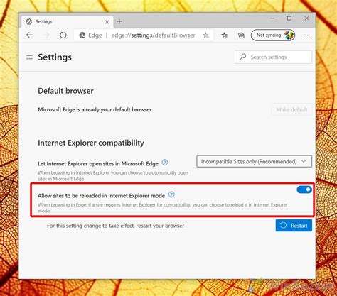 Browser settings content