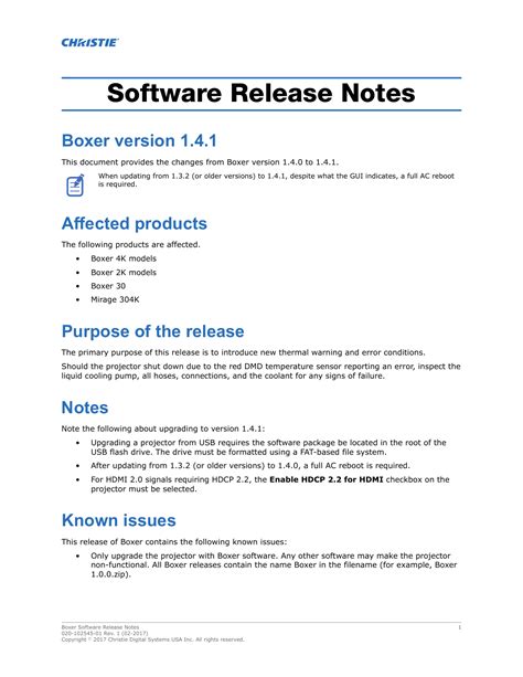 Release notes